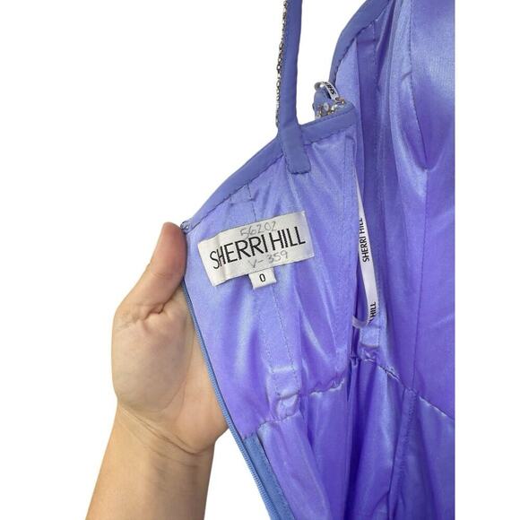 Sherri Hill Purple Fully Beaded Gown Dress Prom Pageant Womens Size 0 - Picture 16 of 16